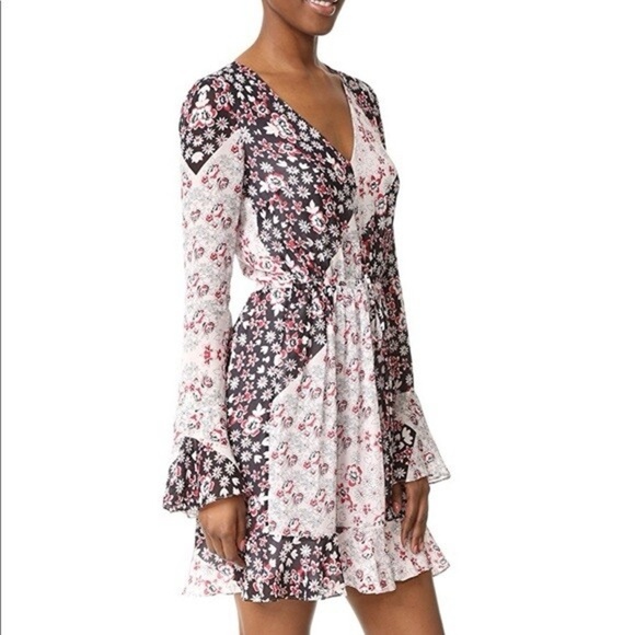 Rebecca Minkoff Dresses & Skirts - Rebecca Minkoff June Dress Black and Red Floral Long Sleeve Dress